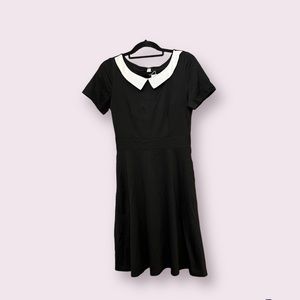 Chic Black and White Collared Dress